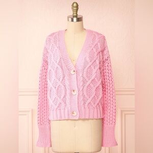 Pink Knit Cardigan size small